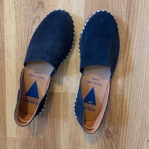 Verbenas navy leather Carmen Espadrilles